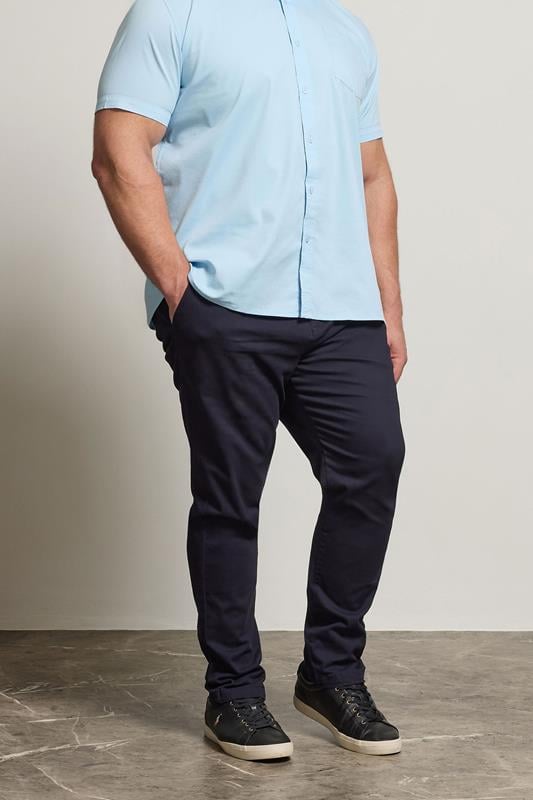 Men's  BadRhino Big & Tall Navy Blue Stretch Chinos