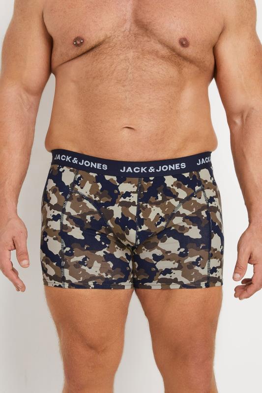 JACK & JONES Big & Tall 3 PACK Navy & Camo Print Trunks | BadRhino 2