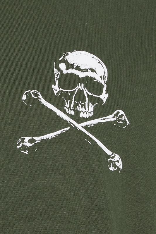  BadRhino Big & Tall Khaki Green Skull & Crossbones Graphic T-Shirt | BadRhino 3