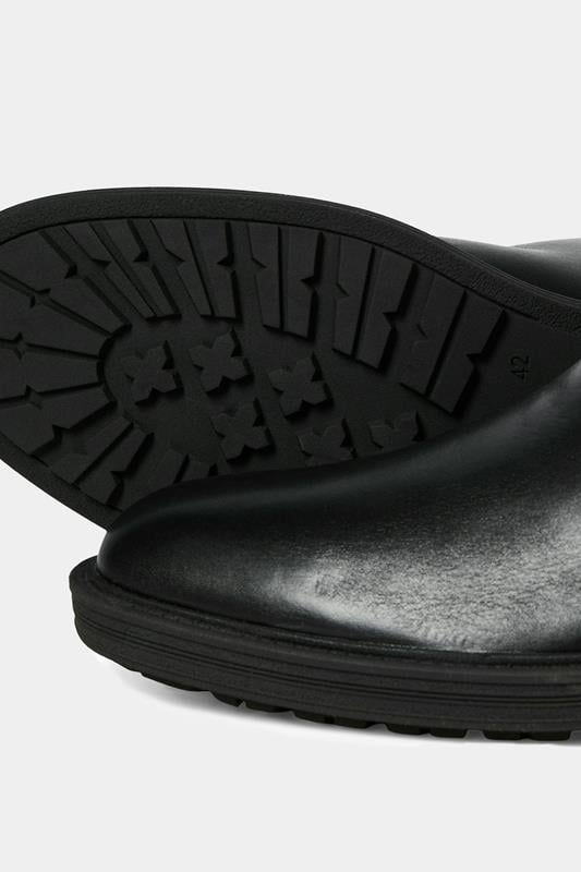 JACK & JONES Black Leather Chelsea Boot | BadRhino 3