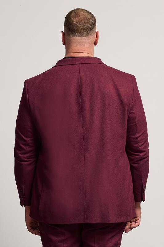 BadRhino Tailoring Big & Tall Burgundy Red Tweed Suit Jacket  3