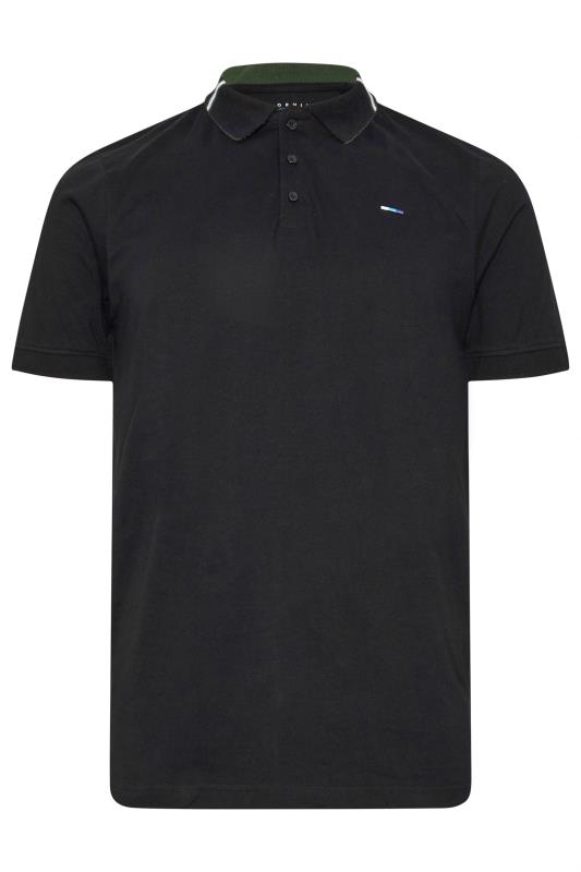 BadRhino Big & Tall Black Jacquard Polo Shirt | BadRhino 3