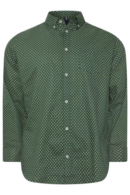 BadRhino Big & Tall Green Geometric Print Party Shirt | BadRhino 2