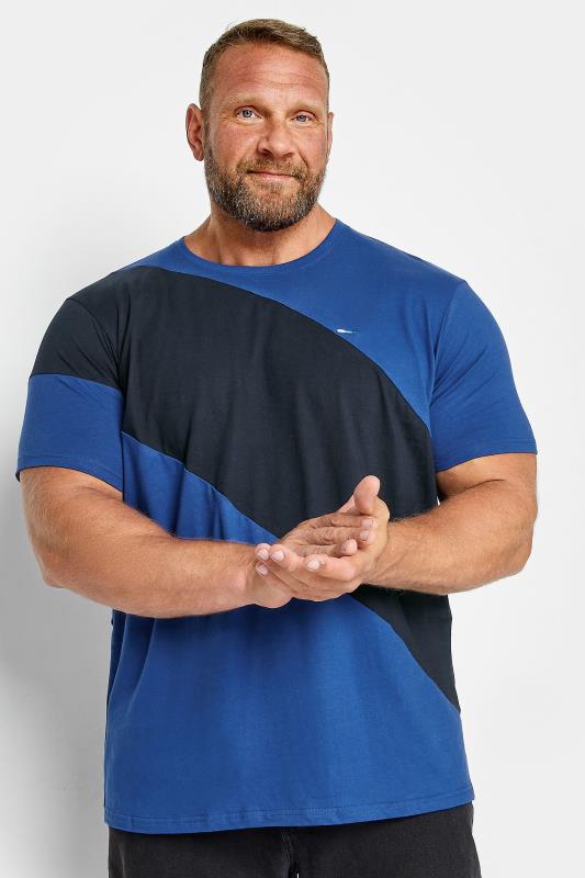 Men's  BadRhino Big & Tall Blue Diagonal Stripe T-Shirt