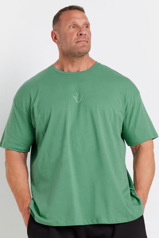 IronRhino Big & Tall Green Dumbbell Print 'Training Dept' T-Shirt | BadRhino 2