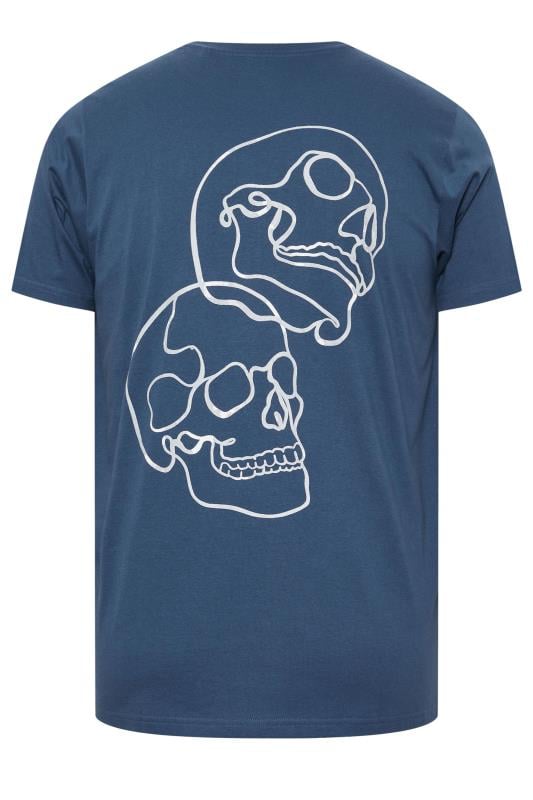 BadRhino Big & Tall Blue Skull Print Graphic T-Shirt | BadRhino 6