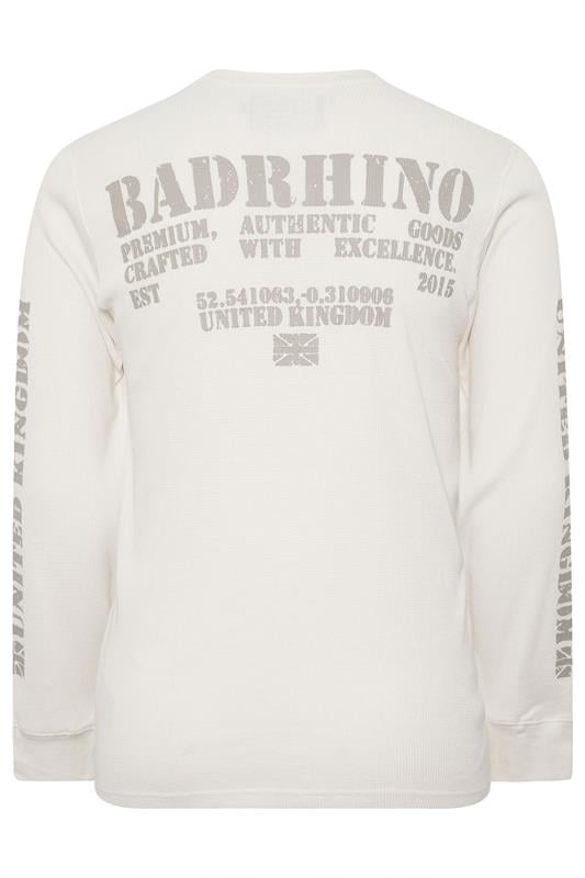 BadRhino Big & Tall Off-White Military Waffle Texture Long sleeve T-Shirt | BadRhino 2
