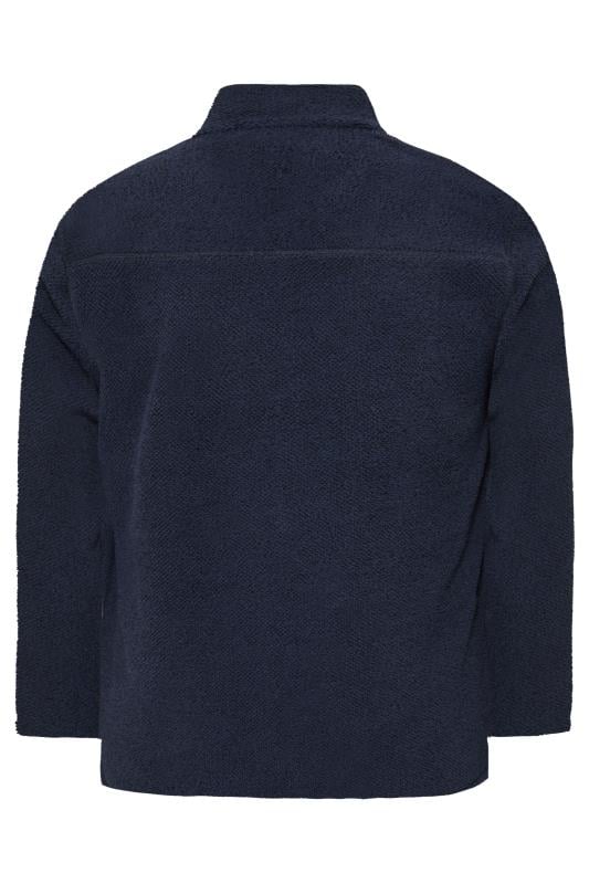 BadRhino Big & Tall Navy Blue Textured Zip Through Fleece | BadRhino 5