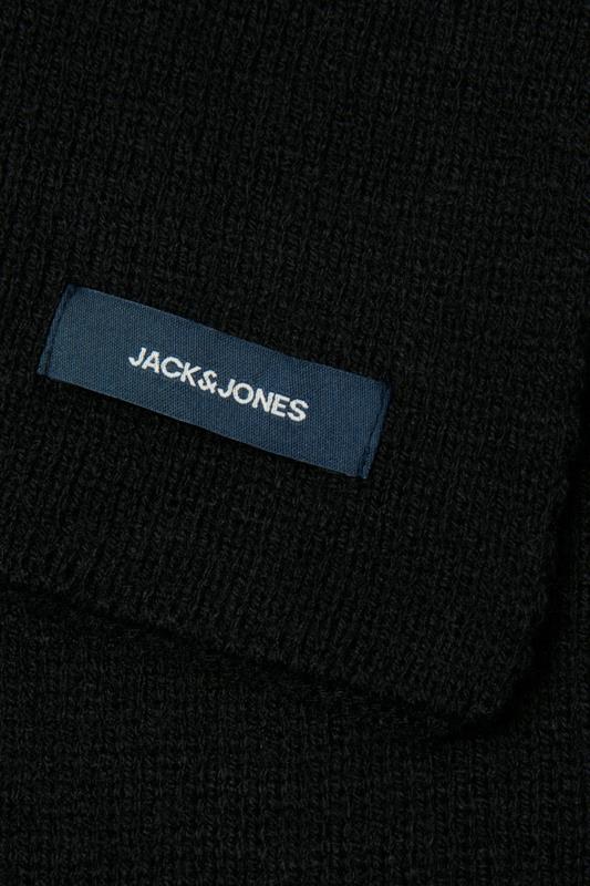 JACK & JONES Big & Tall Black Knitted Scarf | BadRhino 2