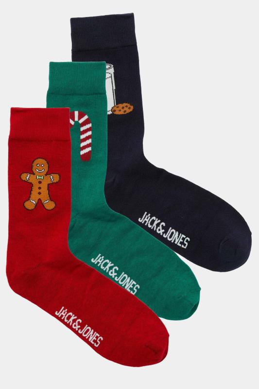 Men's  JACK & JONES Red 3 Pack Christmas Comfort Food Socks