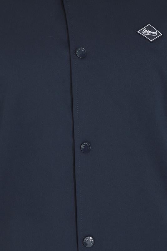 JACK & JONES Big & Tall Navy Blue Button Up Jacket | BadRhino 2