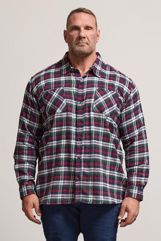Men's  BadRhino Big & Tall Red Check Print Long Sleeve Flannel Shirt