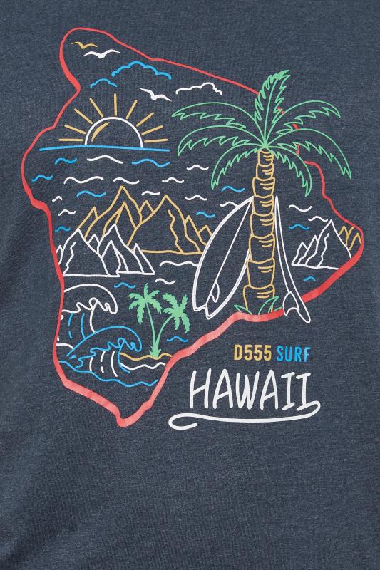 D555 Big & Tall Blue 'Hawaii' Sleeveless T-Shirt | BadRhino 3