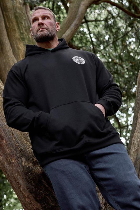 BadRhino Big & Tall Black Patch Logo Hoodie | BadRhino 1