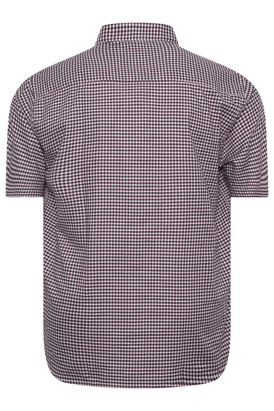 KAM Big & Tall Navy Short Sleeve Gingham Print Shirt | BadRhino 2