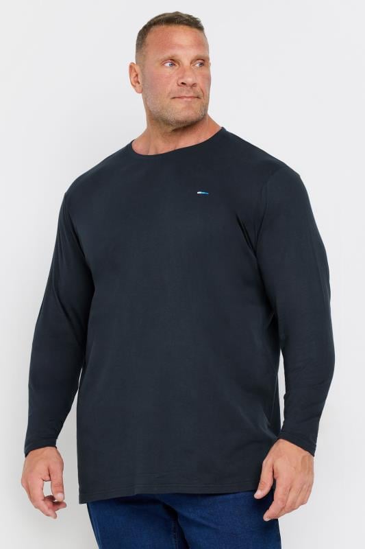 BadRhino Big & Tall Navy Extra Long Core Long Sleeve T-Shirt | BadRhino 1