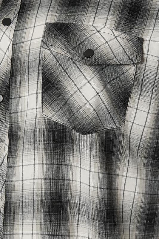 KAM Big & Tall Charcoal Grey Long Sleeve Check Shirt | BadRhino 3