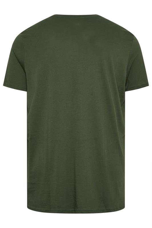 BEN SHERMAN Big & Tall Camo Green Trippy Helmets Printed T-Shirt | BadRhino 4