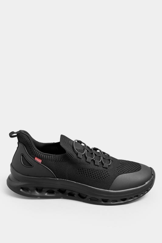 D555 Black Hands Free Shoes With Knitted Top & Laces | BadRhino 2