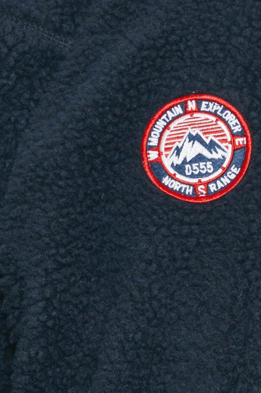 D555 Big & Tall Navy Zip Through Sherpa Fleece Jacket | BadRhino 3