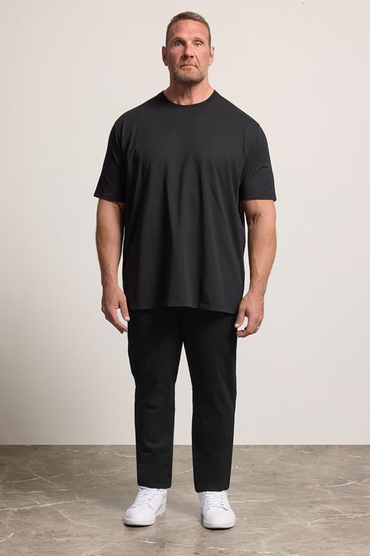 KAM Big & Tall Black Chino Trousers | BadRhino 1