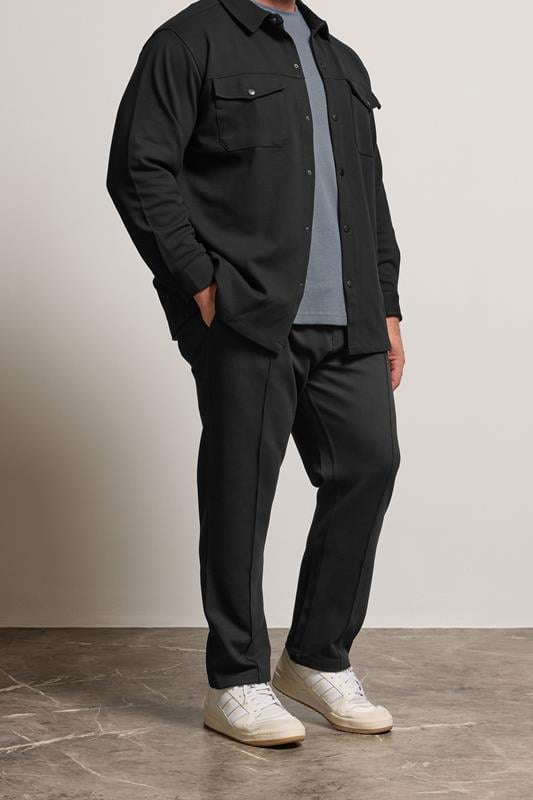 BadRhino Big & Tall Black Textured Jersey Joggers | BadRhino 2