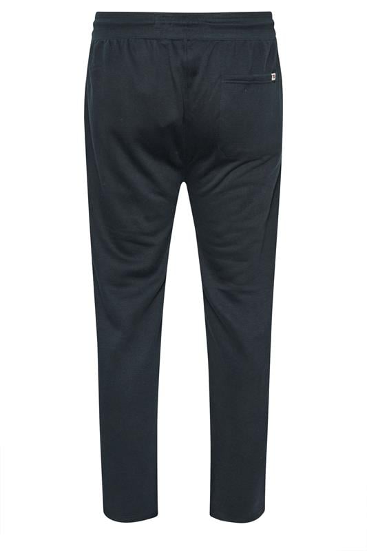 D555 Big & Tall Navy Blue Printed Open Hem Joggers | BadRhino 2