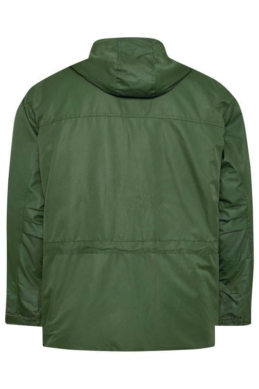 BadRhino Big & Tall Green Fleece Lined Hooded Coat | BadRhino 5