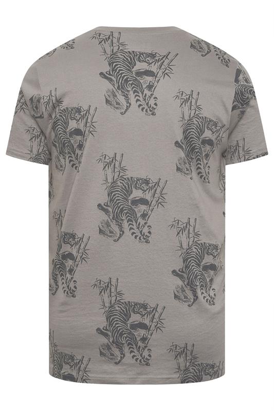 BadRhino Big & Tall Grey Tiger Graphic T-Shirt | BadRhino