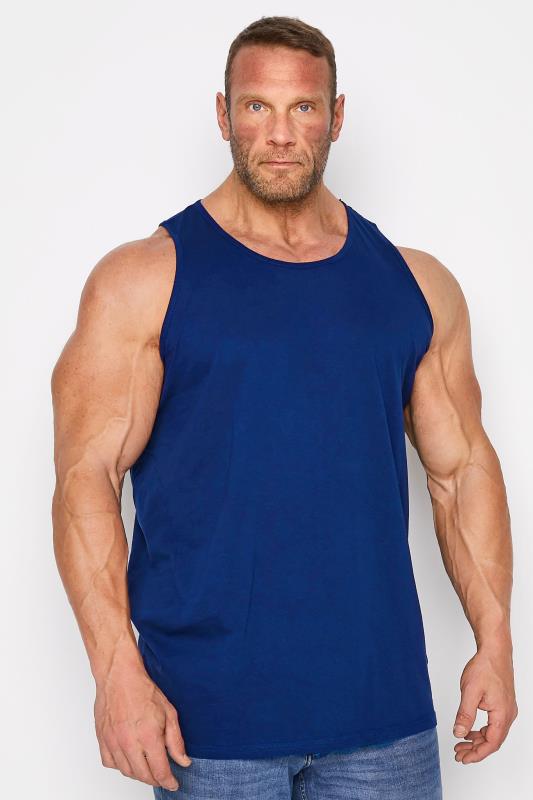 D555 Big & Tall Navy Blue Core Muscle Vest| BadRhino 1