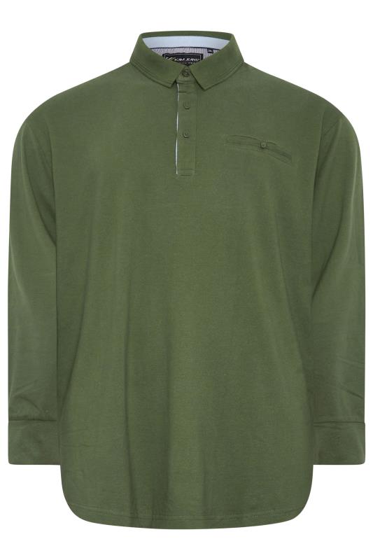 KAM Big & Tall Olive Green Pique Polo Shirt | BadRhino 3