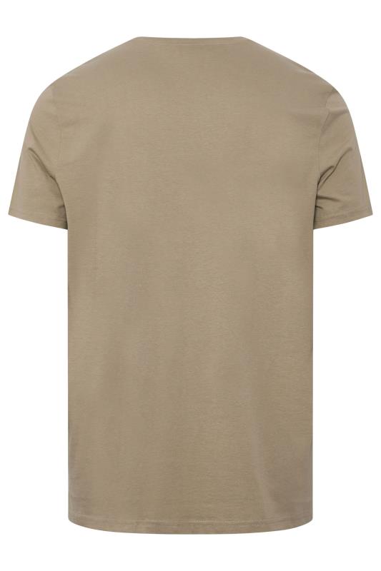 LYLE & SCOTT Big & Tall Stone Brown Plain T-Shirt | BadRhino 4