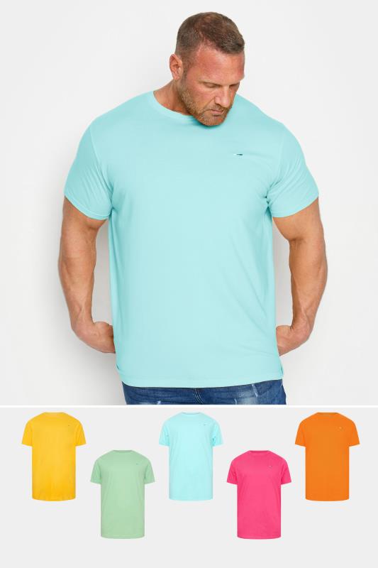 Men's  BadRhino Blue/Green/Pink/Orange/Yellow 5 Pack T-Shirts