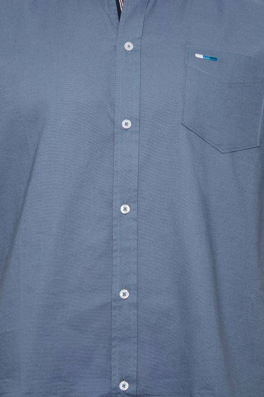 BadRhino Big & Tall Steel Blue Essential Short Sleeve Oxford Shirt | BadRhino 4