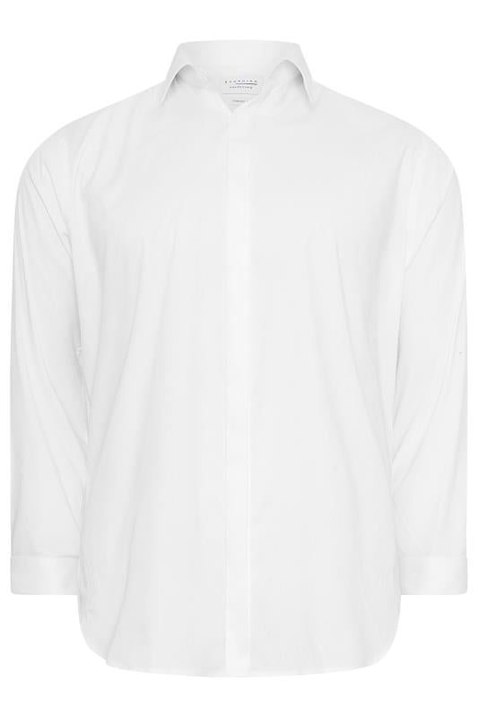 BadRhino Big & Tall White Long Sleeve Formal Shirt | BadRhino 3