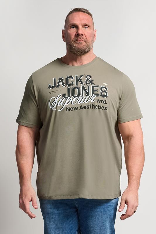 Men's  JACK & JONES Big & Tall Vetiver Green Graphic T-Shirt