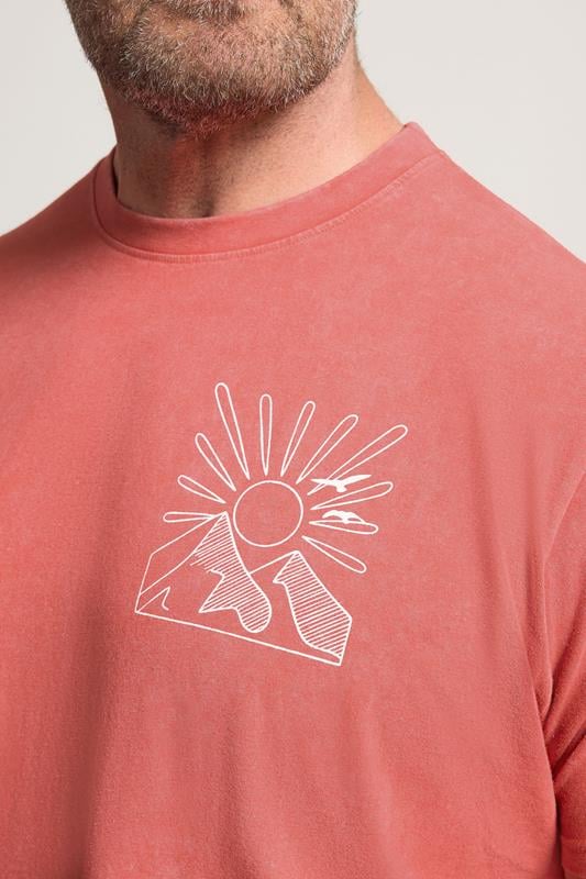 BadRhino Big & Tall Orange Mountain Graphic T-Shirt | BadRhino  4