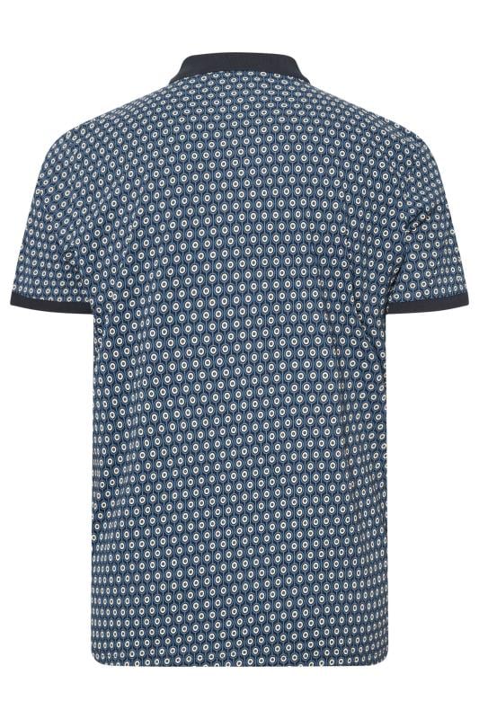 LAMBRETTA Big & Tall Navy Blue Target Print Polo Shirt | BadRhino 2