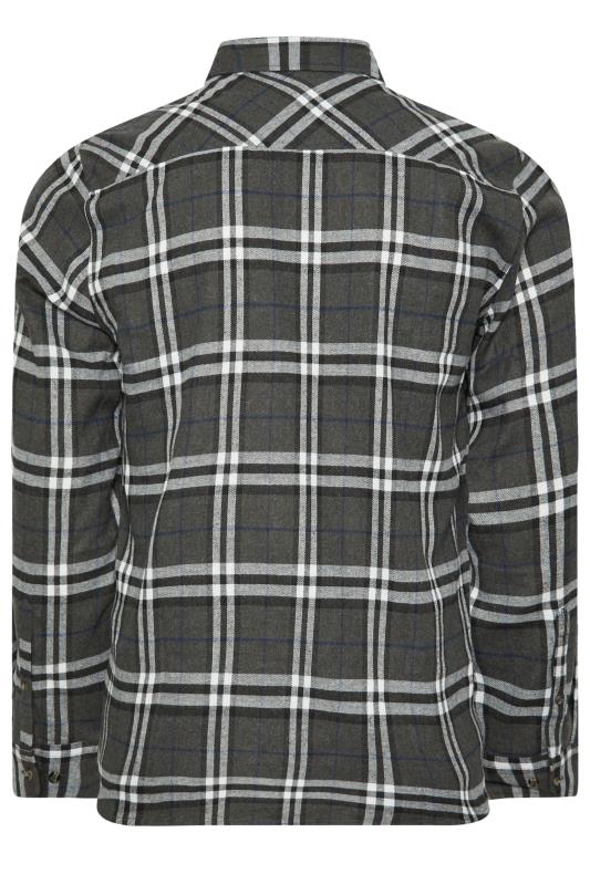 BadRhino Big & Tall Grey Long Sleeve Check Shirt | BadRhino 5