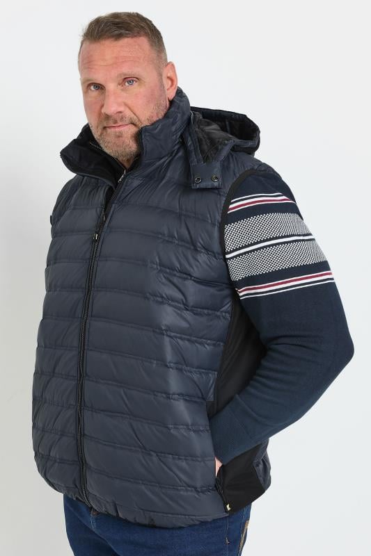 Men's  KAM Big & Tall Navy Blue Quilted Gilet