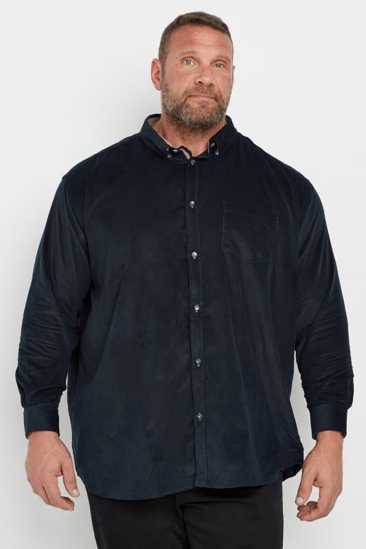 KAM Big & Tall Navy Blue Corduroy Shirt | BadRhino 1