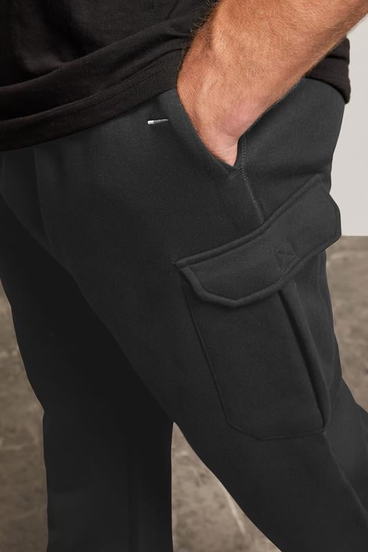 BadRhino Big & Tall Black Essential Cargo Joggers | BadRhino 4