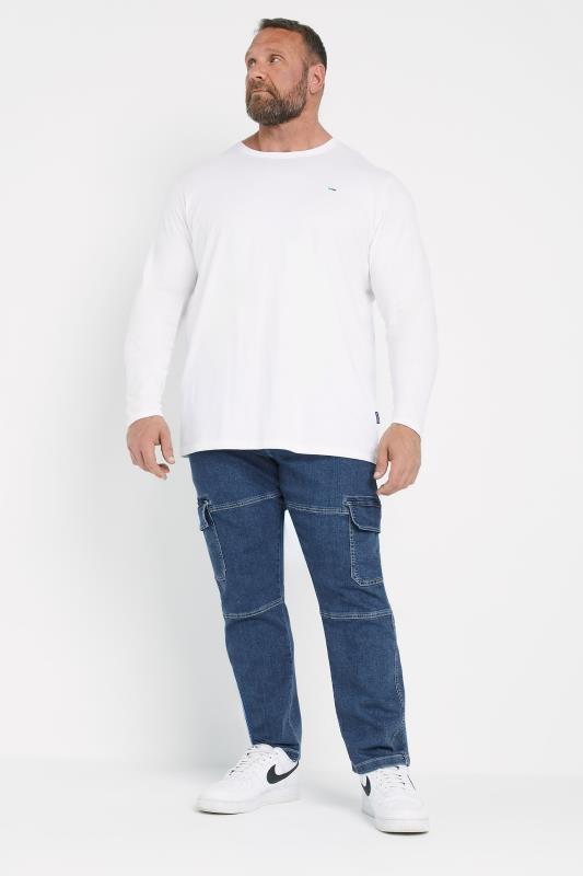 BadRhino Big & Tall Blue Stretch Cargo Jeans | BadRhino 2