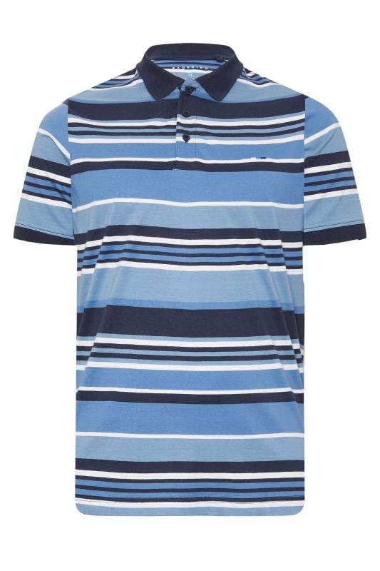 BadRhino Big & Tall Blue Stripe Polo Shirt | BadRhino 4