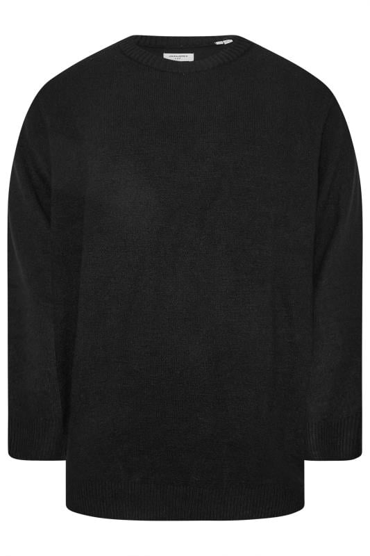 JACK & JONES Big & Tall Black Crew Neck Jumper | BadRhino 3