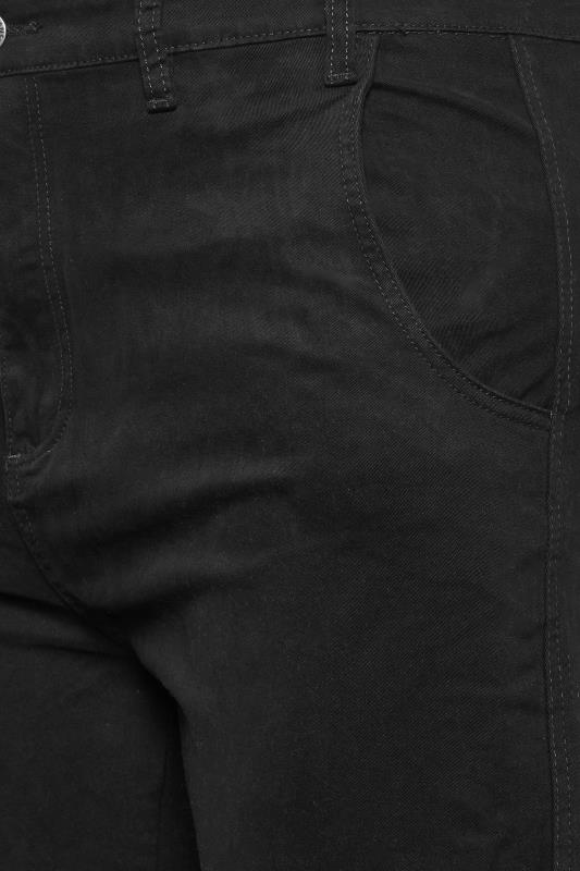 KAM Big & Tall Black Stretch Chino Trousers | BadRhino