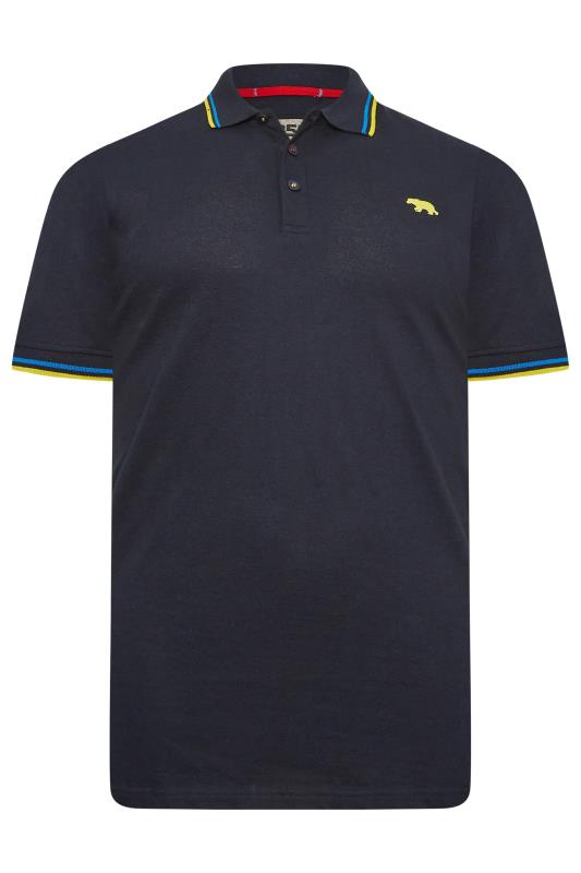 D555 Big & Tall Navy Blue Logo Polo Shirt | BadRhino  3