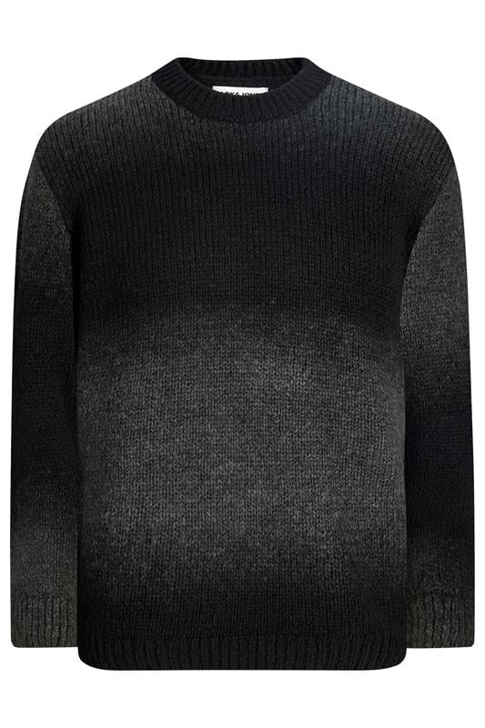 Men's  JACK & JONES Big & Tall Grey Crew Neck Knit Jumper