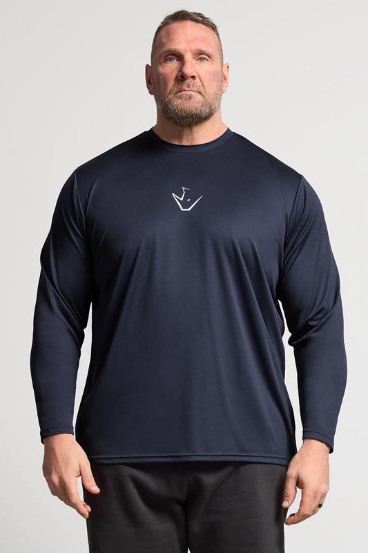 Men's  IronRhino Big & Tall Navy Blue Performance Long Sleeve T-Shirt