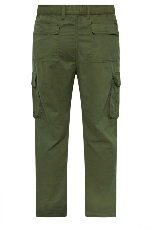 KAM Big & Tall Khaki Stretch Cargo Trousers | BadRhino 5